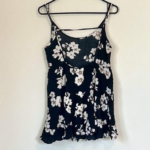 Brandy Melville Black Floral Jada Mini Dress - One Size - Picture 7 of 8